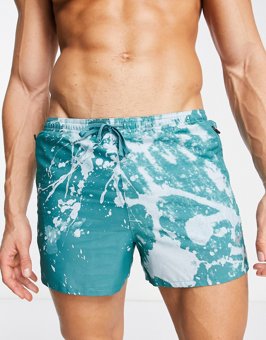Nike Running Run Division stride printed shorts in teal-Blue