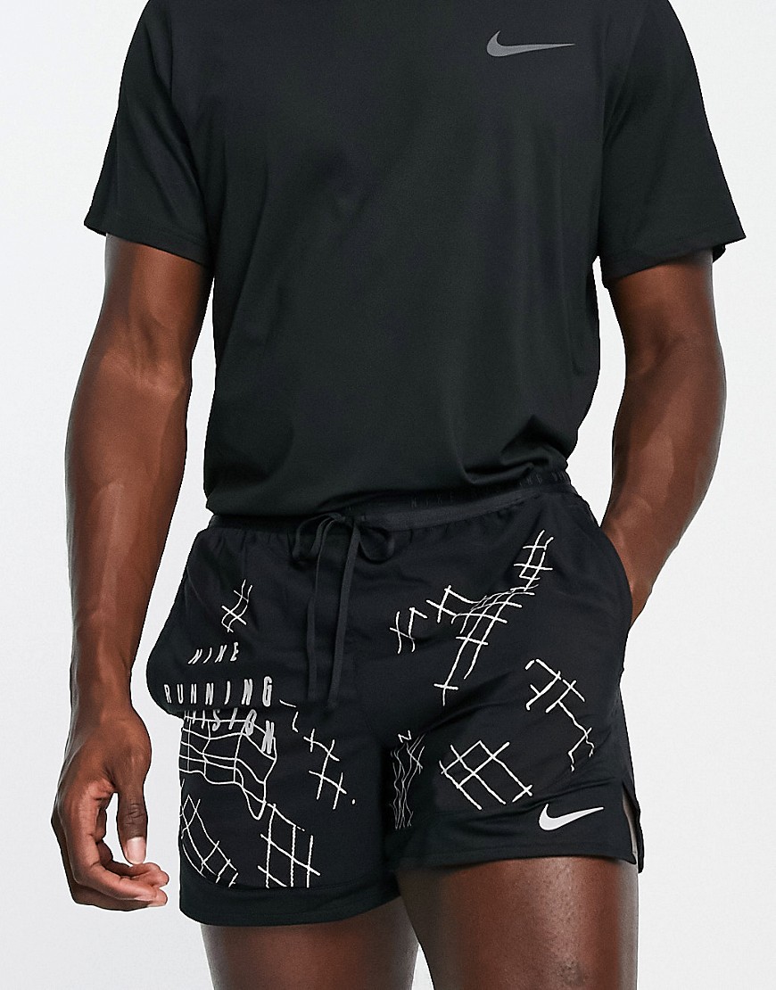 Nike Running Run Division Stride reflective shorts in black