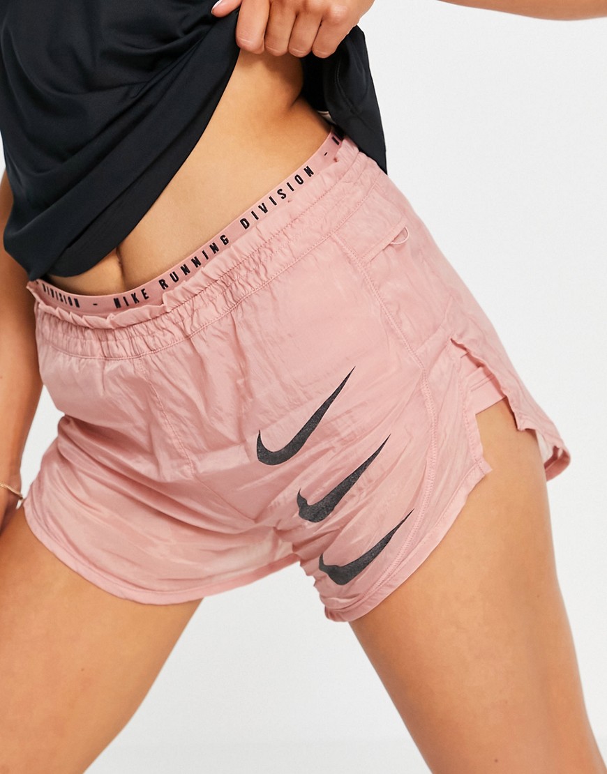 Nike Running Run Division tempo luxe 2in1 shorts in pink