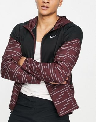 Nike Running Run Division Therma-FIT Repel Miler jacket in burgundy