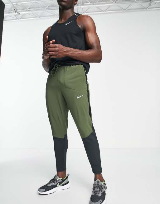 Nike Running Run Divison Phenom Hybrid joggers in khaki and black