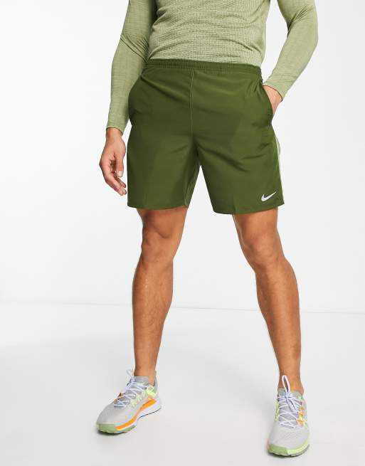 Nike Running Dri-Fit legging shorts in khaki