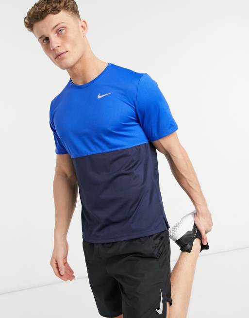 Nike Running - Run Dri-FIT - T-shirt i blå