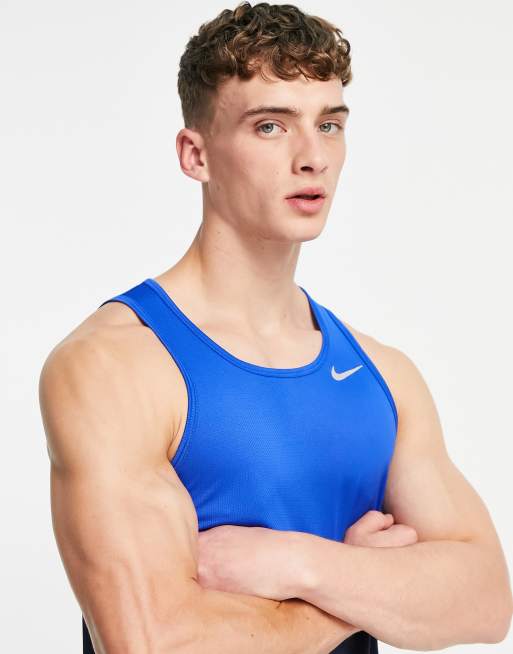 Nike Running Run Dri-FIT tank in blue