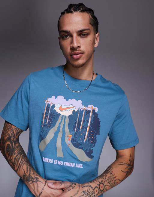 Nike Running Run graphic t-shirt in blue, 4 of 4