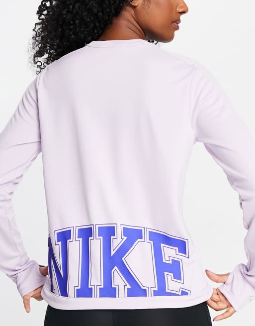 Nike Running - Run Pacer - Maglietta midlayer girocollo rosa con logo