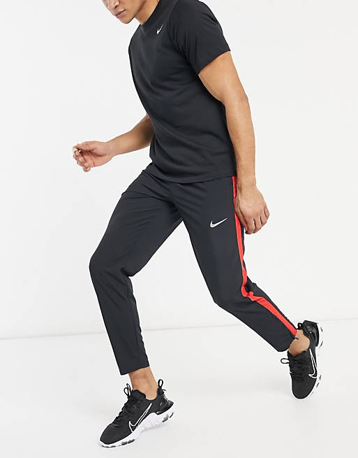 Nike Running Run Stripe joggers in black 