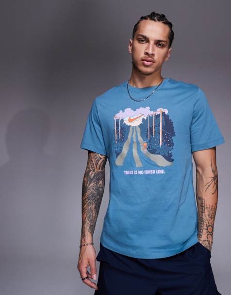 Nike Running - Run - T-shirt met grafische print in blauw - view 1