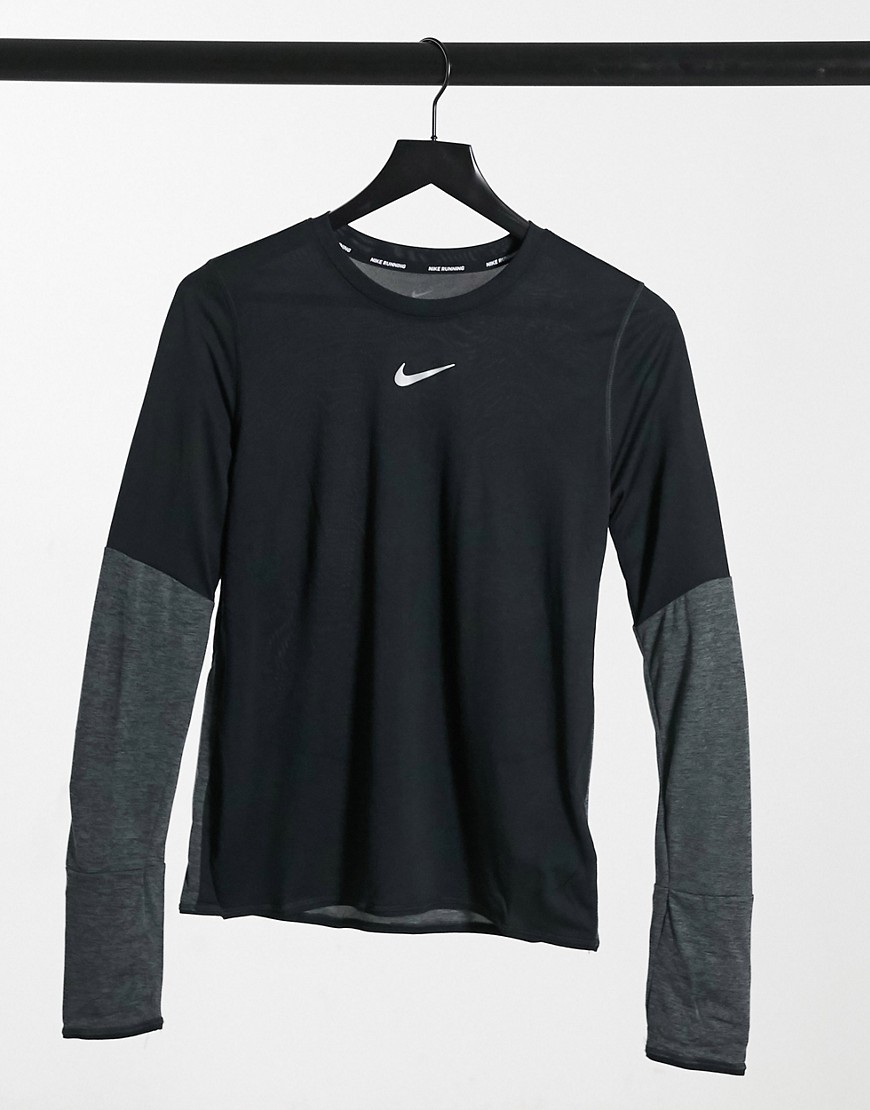 Nike Running - Runway - T-shirt met lange mouwen in zwart