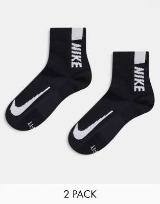 Nike Running - Schwarze Söckchen mit Logo, 2er-Pack