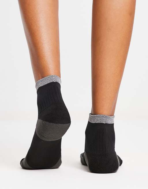 Nike Running Spark Cushioned Unisex ankle socks in black