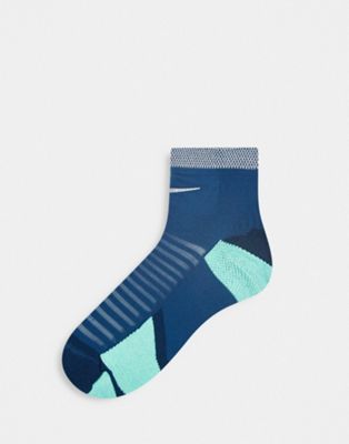 Nike Running Spark unisex cushioned ankle sock in blue