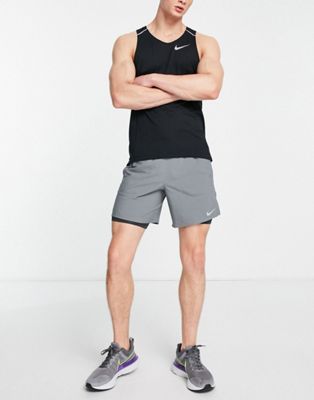 Nike Running Stride 2-in-1 7 inch shorts in grey