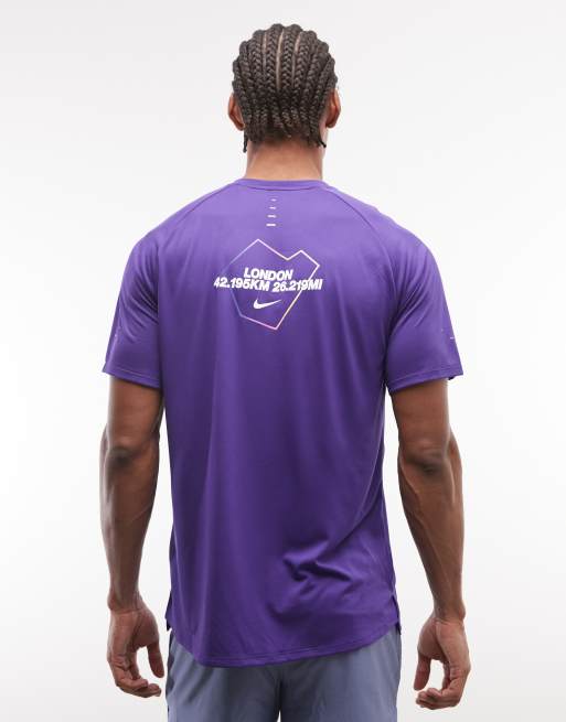 Nike Running – Stride City – Fioletowy T-shirt, 4 z 5