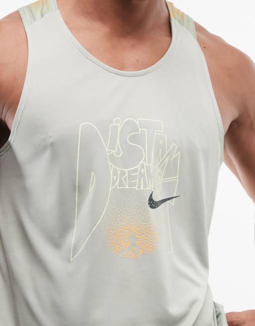 Nike Running - Stride - Débardeur en tissu Dri-FIT à imprimé Dream - Vert, 4 de 5