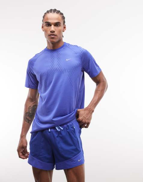 Nike Running – Stride – Dri-FIT 5– Blått fodrat set med tum - view 1