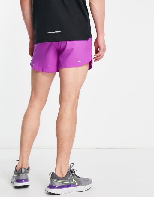 Purple Workout shorts, brand: Nike, size: L, Dri-Fit technology.