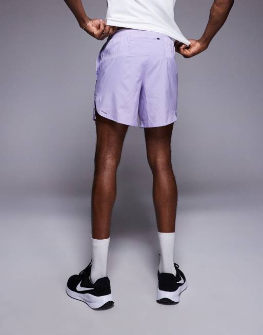 Nike Men's Dri Fit Elite Stripe Basketball Shorts Purple Size Large