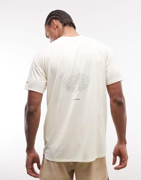 Nike Running Stride Dri-FIT dream print t-shirt in off white - view 1