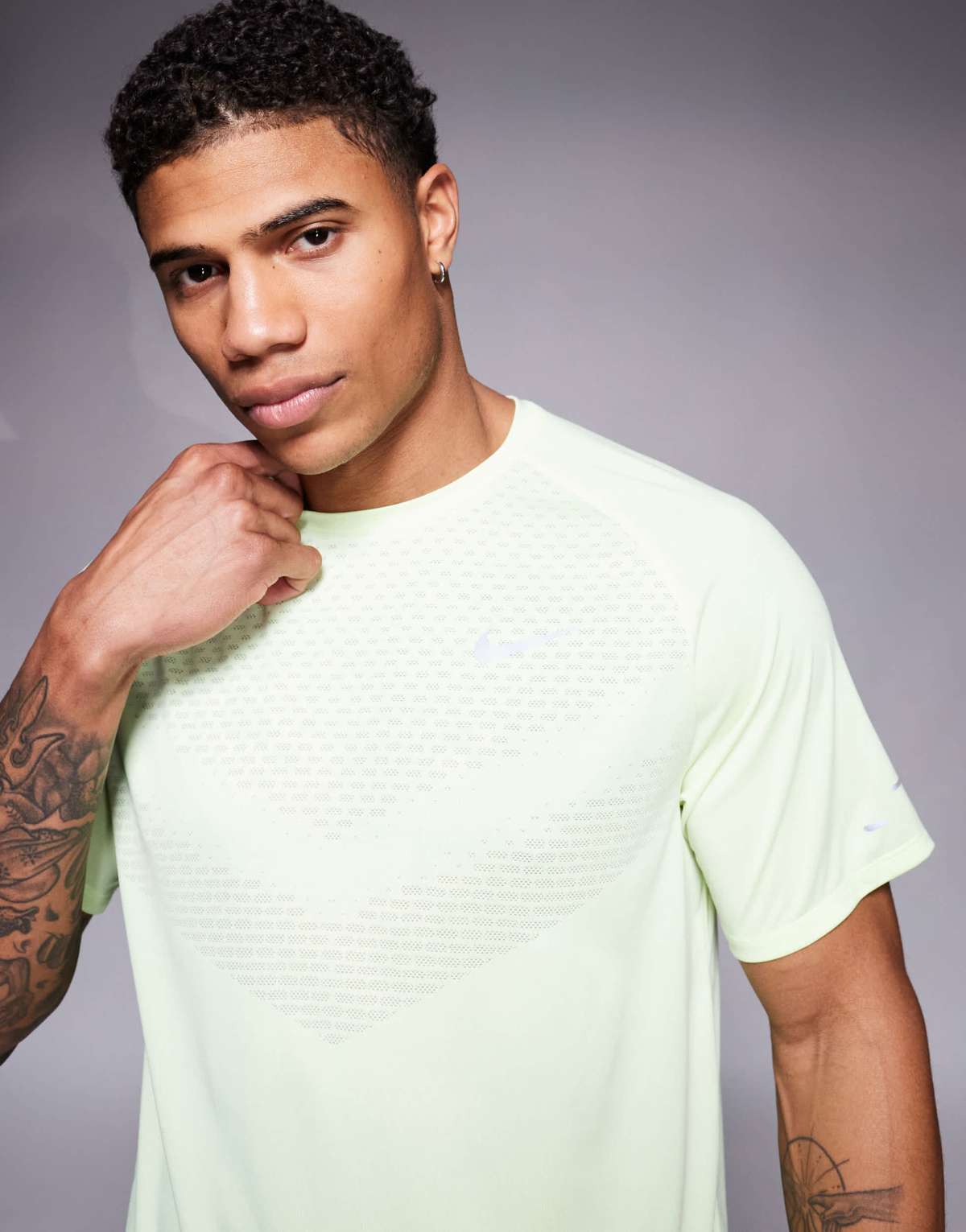 Nike Running Stride Dri-FIT t-shirt in light green