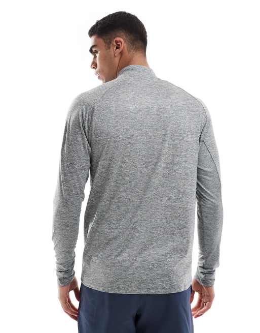 Nike Running - Stride - Dri-FIT top met korte rits en lange mouwen in grijs, 2 van 4