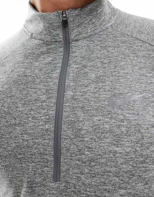 Nike Running - Stride - Dri-FIT top met korte rits en lange mouwen in grijs, 4 van 4
