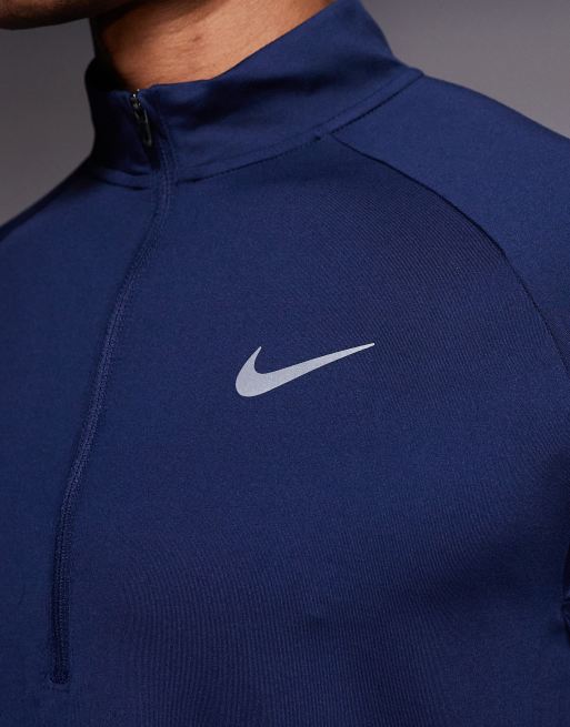 Nike Running - Stride - Dri-FIT - Top met korte rits en lange mouwen in marineblauw , 5 van 5