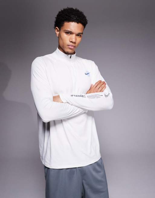 Nike Running Stride Energy Dri-FIT half zip long sleeve top in white, 3 of 5