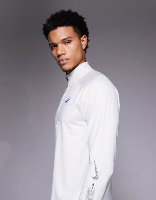 Nike Running Stride Energy Dri-FIT half zip long sleeve top in white, 5 of 5