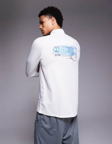 Nike Running Stride Energy Dri-FIT haut à demi-zip à manches longues en blanc cassé - view 1
