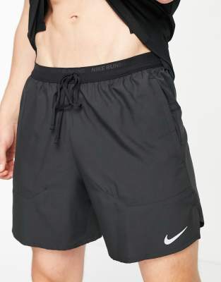 Nike Running - Stride - Short 2-en-1 en tissu Dri-FIT - Noir