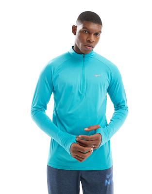 Nike Running - Stride - Top à manches longues et col zippé en tissu Dri-FIT - Turquoise