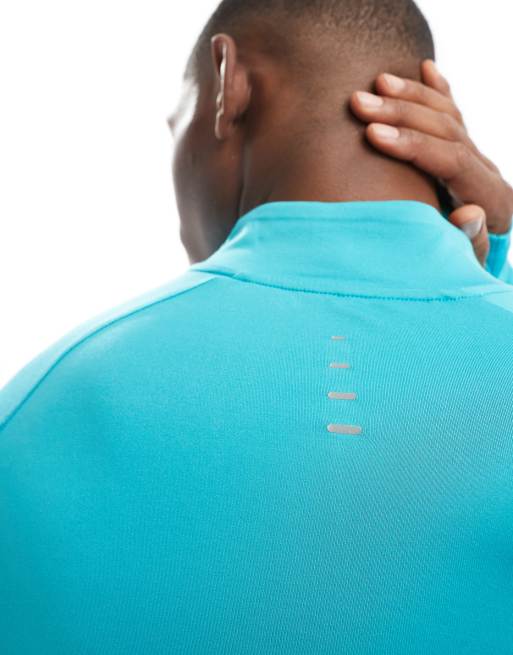 Nike Running - Stride - Top à manches longues et col zippé en tissu Dri-FIT - Turquoise, 2 de 4