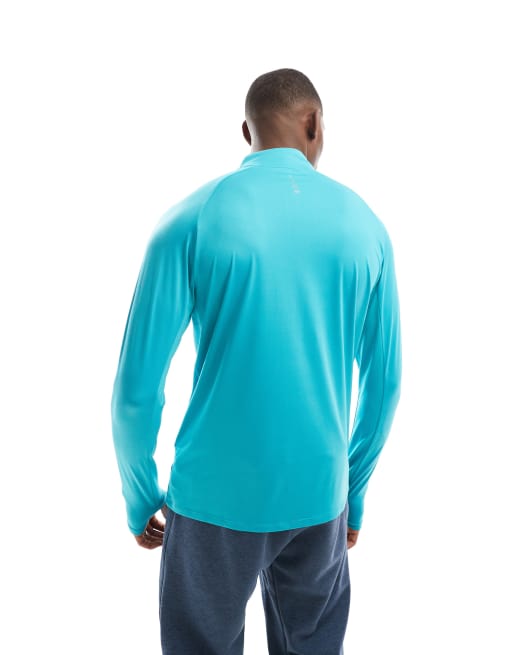 Nike Running - Stride - Top à manches longues et col zippé en tissu Dri-FIT - Turquoise, 3 de 4