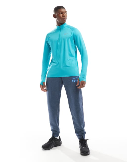 Nike Running - Stride - Top à manches longues et col zippé en tissu Dri-FIT - Turquoise, 4 de 4
