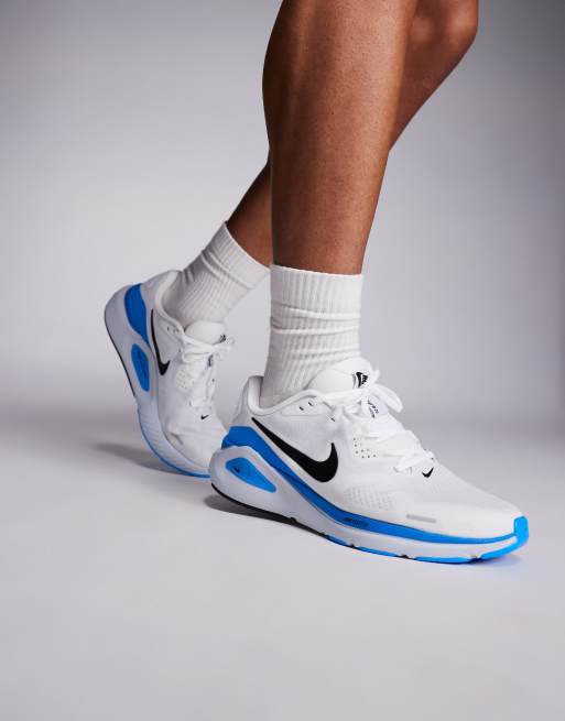 Nike Running Structure 26 trainers in white and blue, 5 of 5