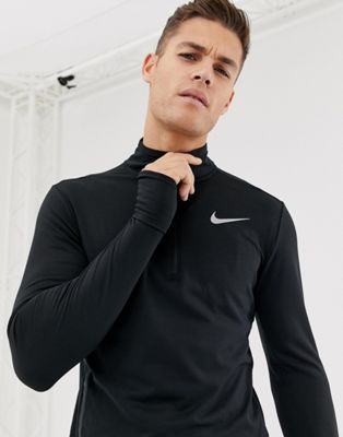 Nike Running - Sweater met korte rits in zwart 928557-010