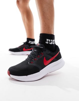 Nike Running Swift sneakers in black and red ASOS