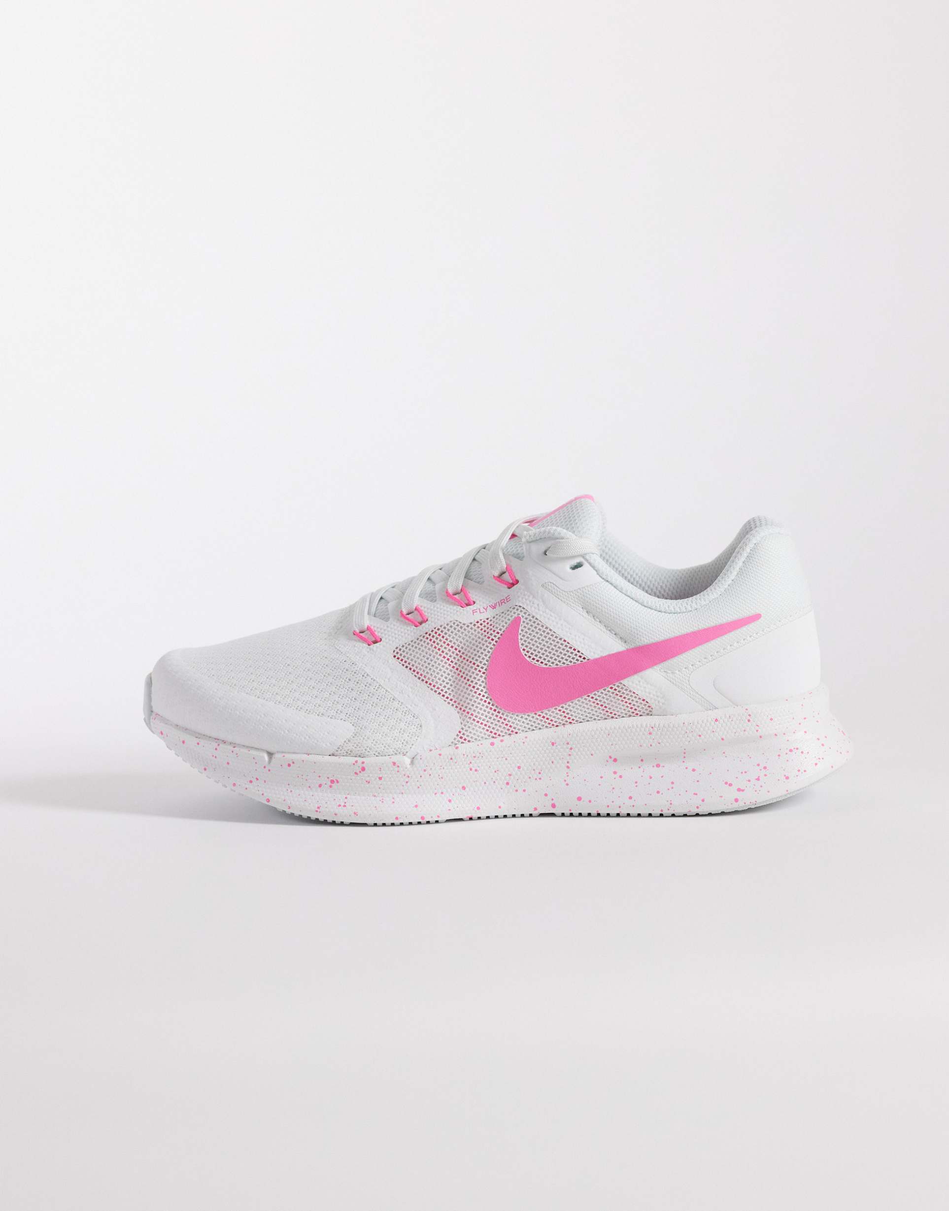 nike running swift 3 sneakers in white and pink
