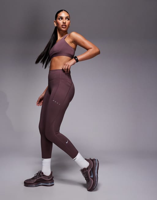 Nike Running – Swift Dri-FIT – Ciemnofioletowe legginsy 7/8, 2 z 5