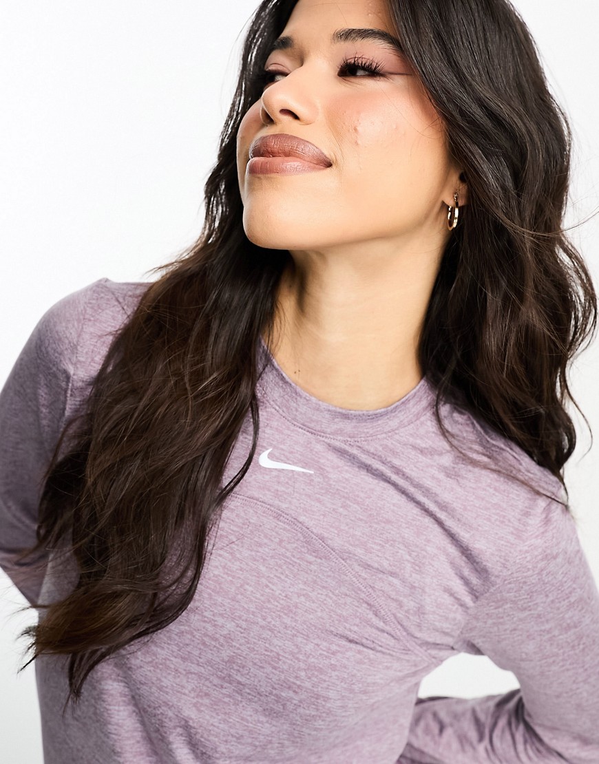 Nike Running Swift Dri-FIT element long sleeve top in violet-Purple