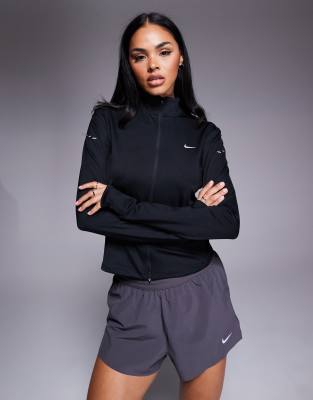 Nike Running - Swift Dri-FIT - Figurbetontes Oberteil in Schwarz mit Reißverschluss
