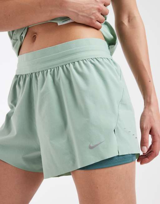 Nike Running - Swift Dri-FIT - Grønne 2-i-1-shorts med mellemhøj talje, 3 af 5
