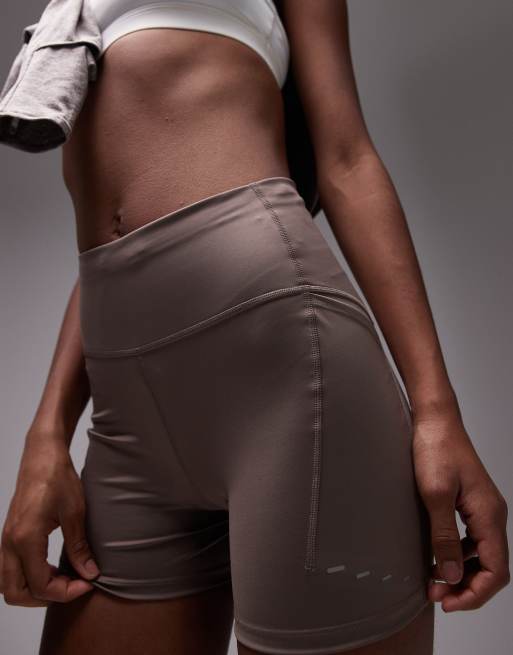 Nike Running Swift Dri-FIT high waisted 4 inch legging shorts in brown, 3 of 5