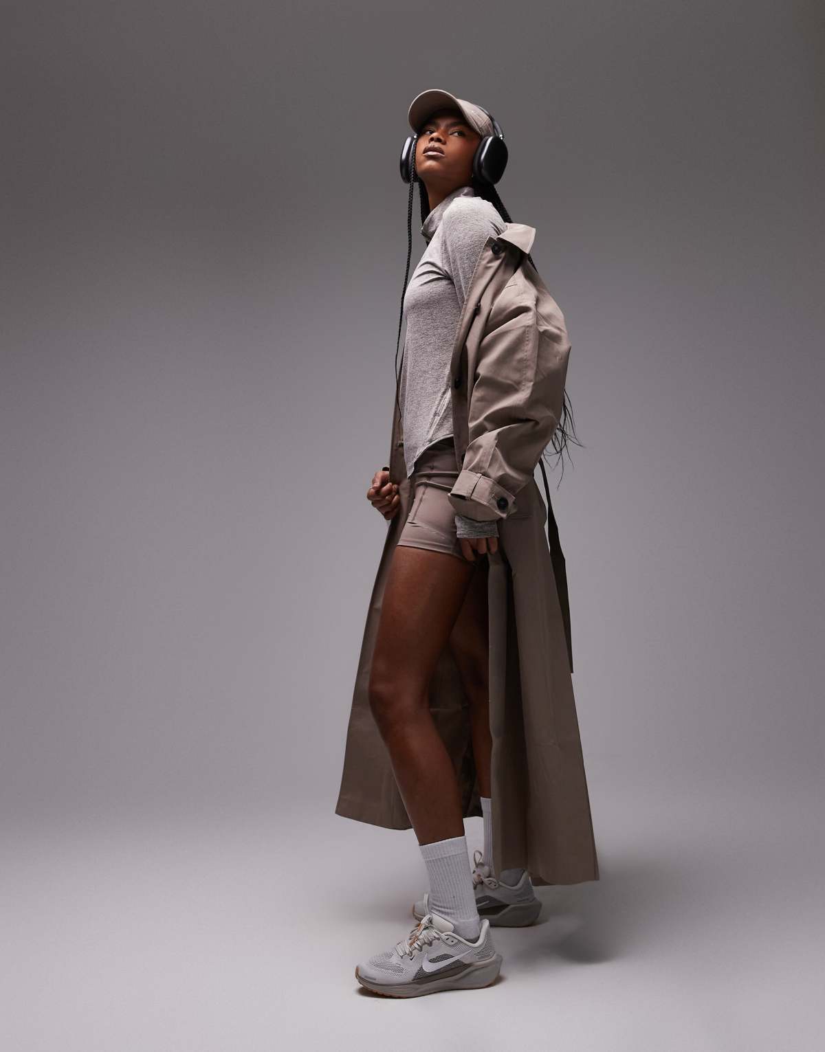 Nike Running Swift Dri-FIT high waisted 4 inch shorts in brown