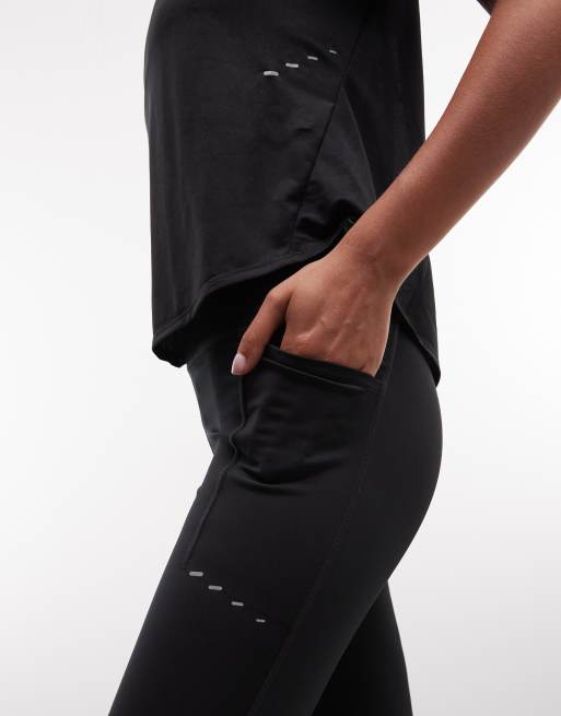 Nike Running - Swift Dri-FIT - Leggings a vita alta a 7/8 neri con tasca, 4 di 5