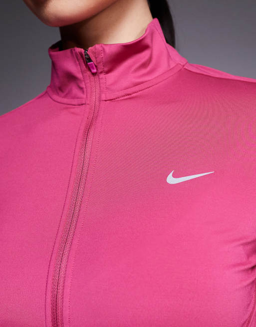 Nike Running - Swift Dri-FIT - Pink figursyet top med gennemgående lynlås, 3 af 4