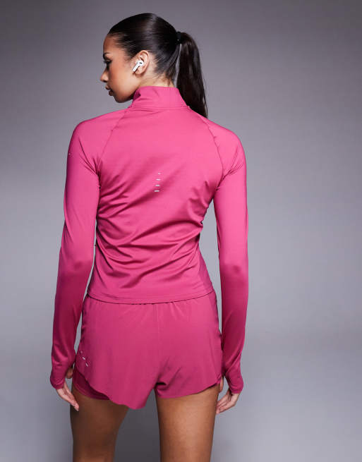 Nike Running - Swift Dri-FIT - Pink figursyet top med gennemgående lynlås, 4 af 4