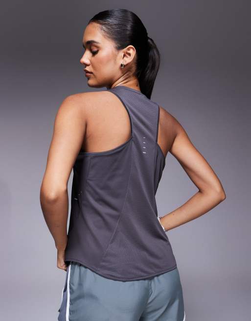 Nike Running Swift Dri-FIT tank top in dark gray | ASOS
