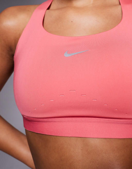 Nike Running Swift high support sports bra in pink, 3 of 4